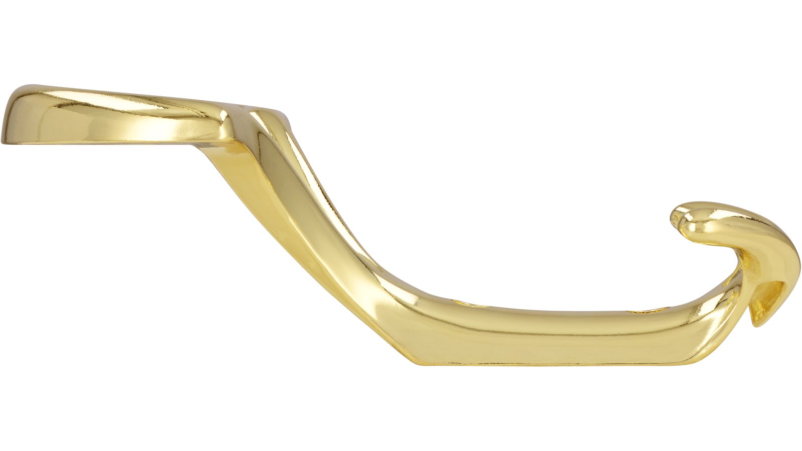 Kleiderhaken-Verden-messing-Messing-Zinkdruckguss-laenge-145-559472-stehend Haken Verden Druckguss glänzend vermessingt - 145 mm lang vor weißem Hintergrund