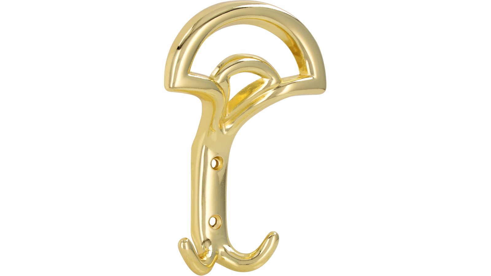 Kleiderhaken-Verden-messing-Messing-Zinkdruckguss-laenge-145-559472 Haken Verden Druckguss glänzend vermessingt - 145 mm lang vor weißem Hintergrund