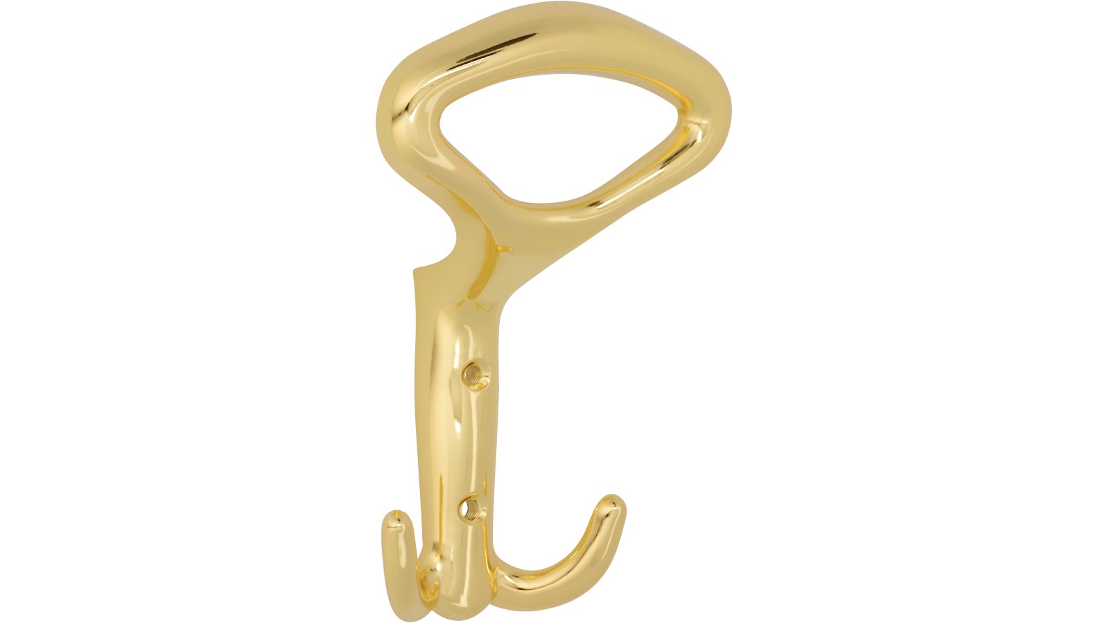 Kleiderhaken-Verden-messing-Messing-Zinkdruckguss-laenge-147-559302 Haken Verden Druckguss glänzend vermessingt - 147 mm lang vor weißem Hintergrund