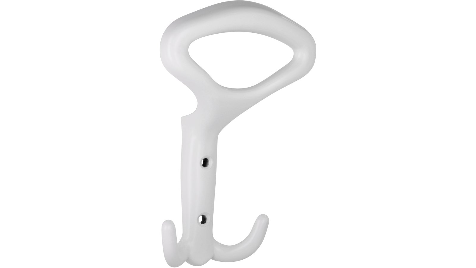 Kleiderhaken-Verden-weiss-Zinkdruckguss-laenge-147-571106 Haken Verden Druckguss reinweiß pulverbeschichtet - 147 mm lang vor weißem Hintergrund