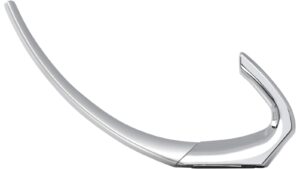 Haken Wesel Kunststoff metallisiert weißaluminium metallisiert chrom glänzend - 191 mm lang  vor weißem Hintergrund