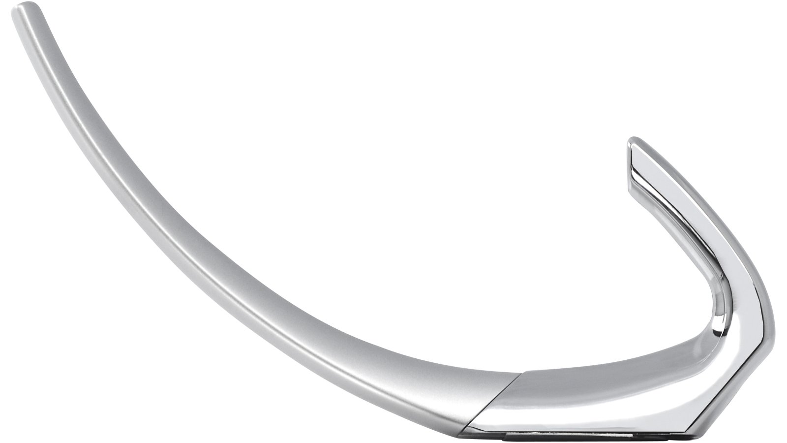 Haken Wesel Kunststoff metallisiert weißaluminium metallisiert chrom glänzend - 191 mm lang  vor weißem Hintergrund