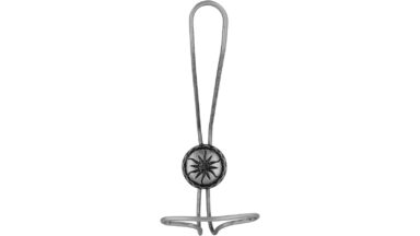 Haken Weyhe Stahl - Druckguss zinnfarbig - 215 mm lang  vor weißem Hintergrund