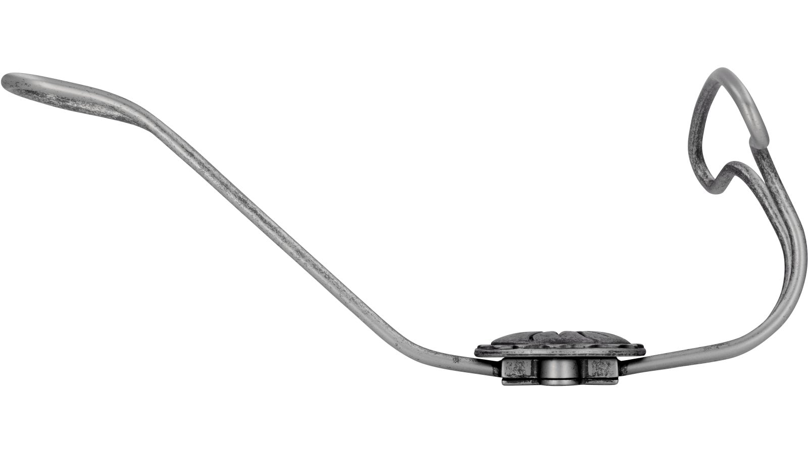 Haken Weyhe Stahl - Druckguss zinnfarbig - 215 mm lang  vor weißem Hintergrund