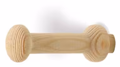 Haken Wiesmoor Holz kiefer roh - 22 mm lang vor weißem Hintergrund
