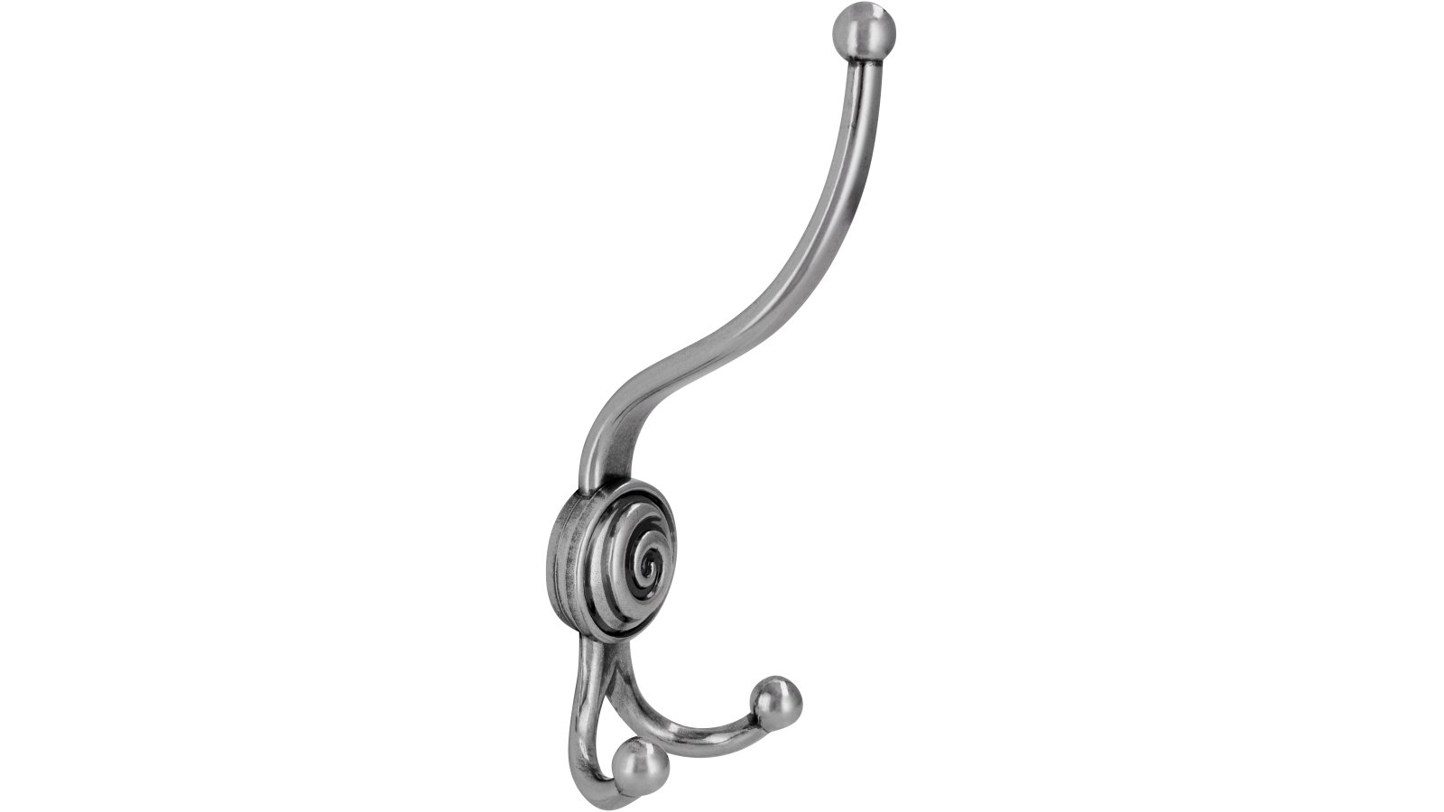 Haken Winnenden Druckguss altsilberfarbig - 187 mm lang  vor weißem Hintergrund