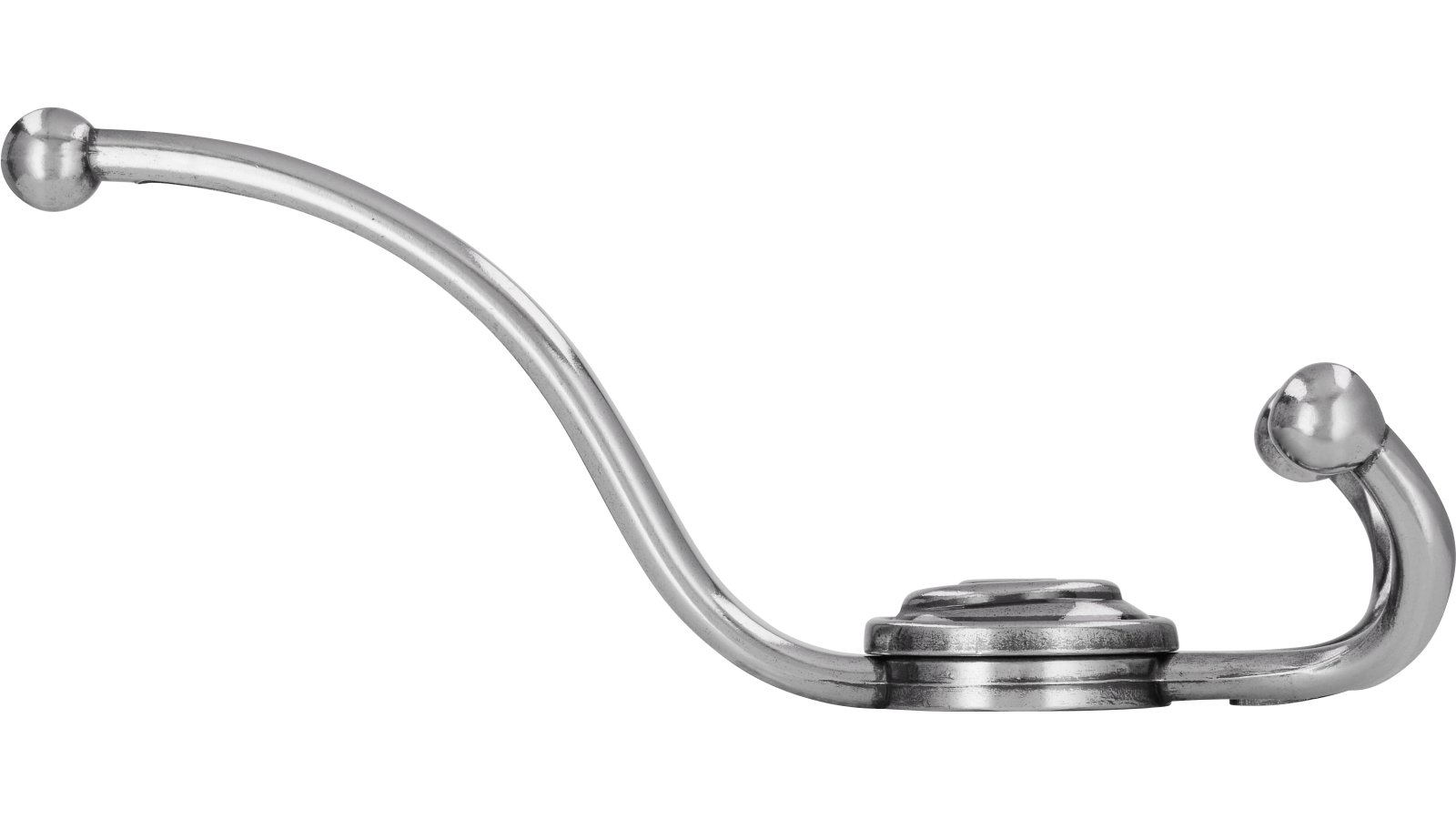 Haken Winnenden Druckguss altsilberfarbig - 187 mm lang  vor weißem Hintergrund