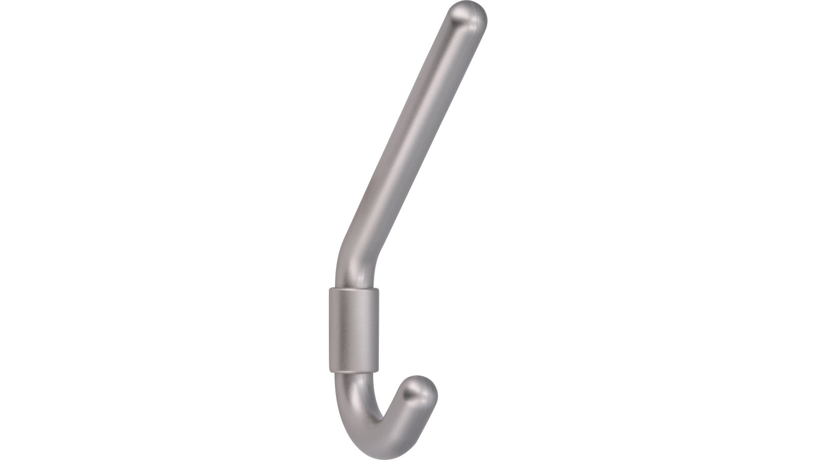 Haken Wolfsburg Kunststoff metallisiert nickel - 160 mm lang  vor weißem Hintergrund