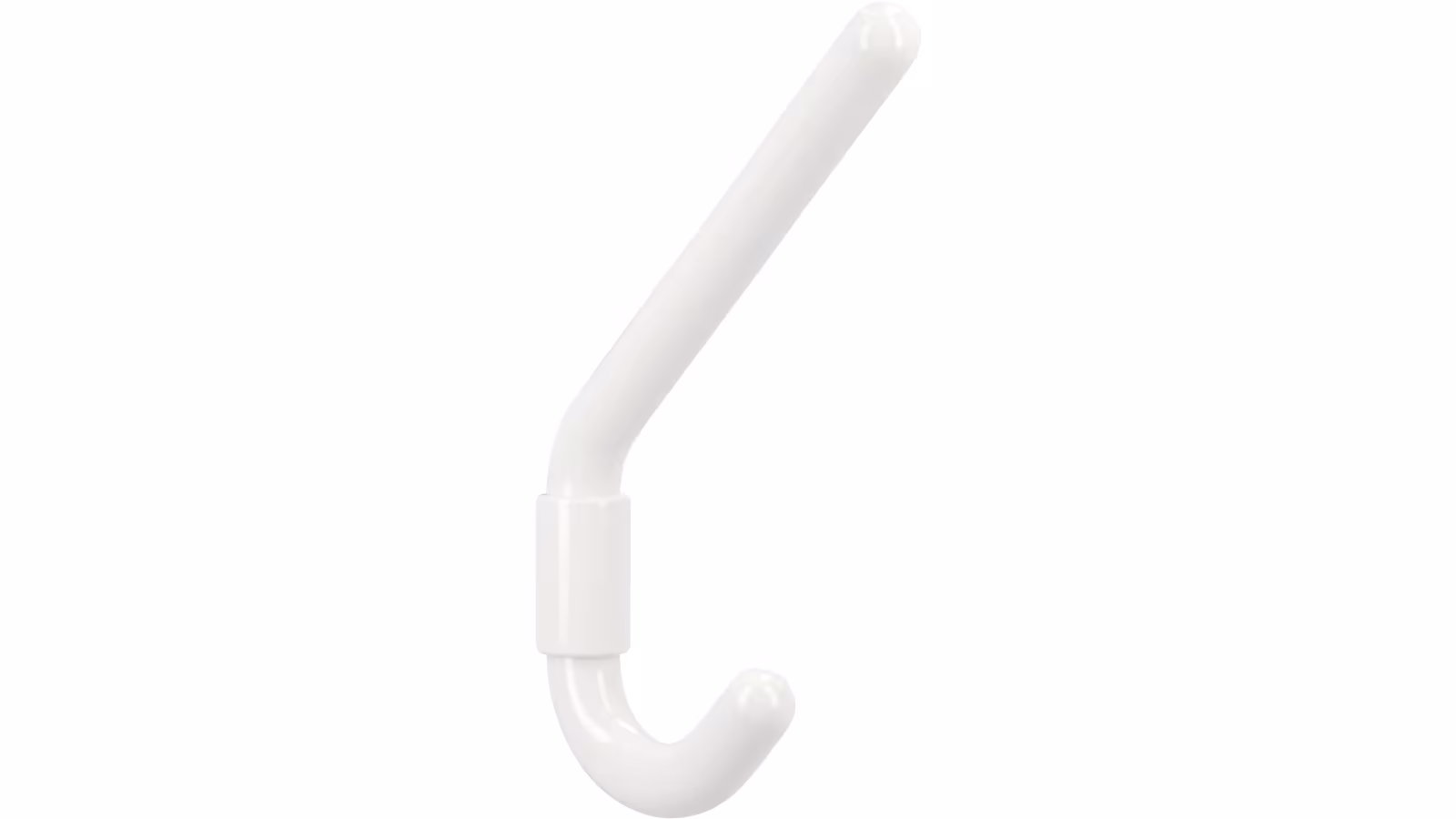 Haken Wolfsburg Kunststoff weiß - 160 mm lang  vor weißem Hintergrund