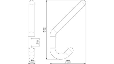 Haken Wolfsburg Kunststoff weiß - 160 mm lang  vor weißem Hintergrund