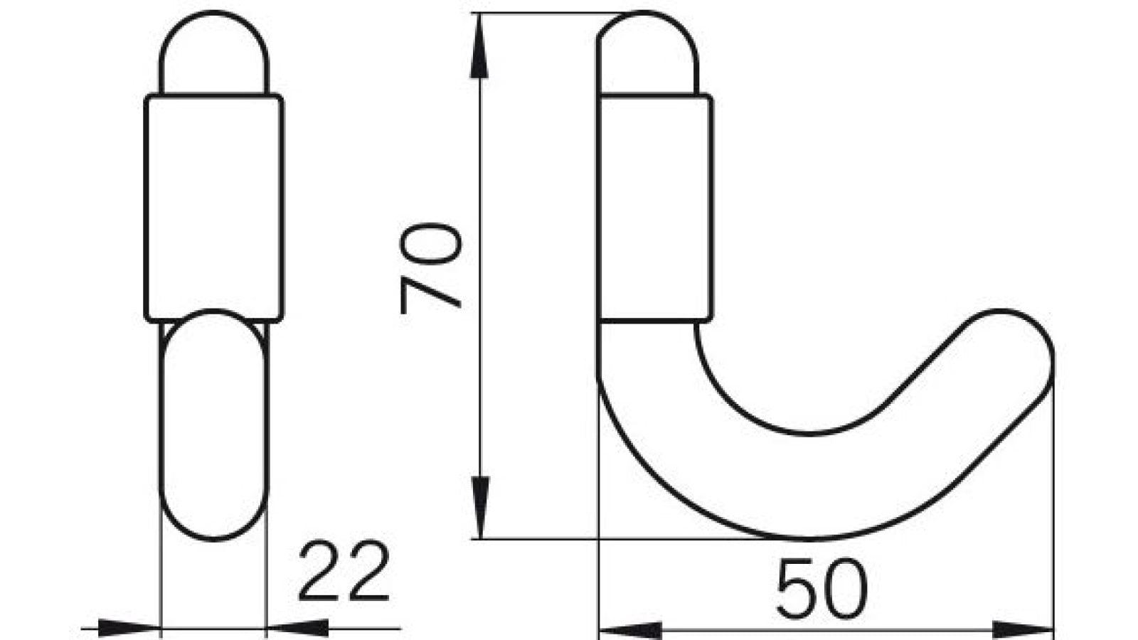 Haken Worms Kunststoff galvanisiert - gold glänzend - 70 mm lang  vor weißem Hintergrund