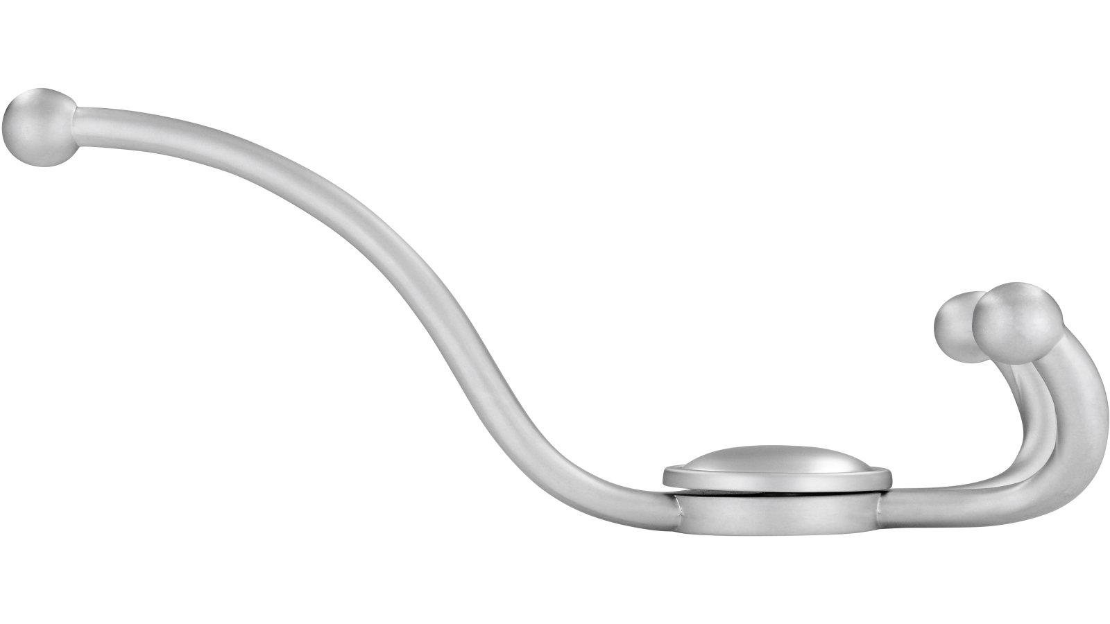 Haken Zirndorf Druckguss chrom matt - 189 mm lang  vor weißem Hintergrund