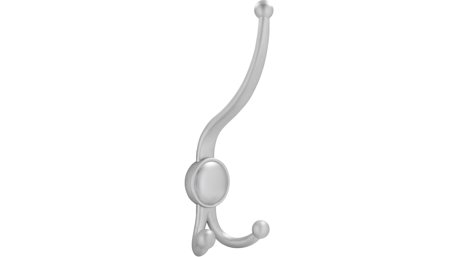 Haken Zirndorf Druckguss chrom matt - 189 mm lang  vor weißem Hintergrund