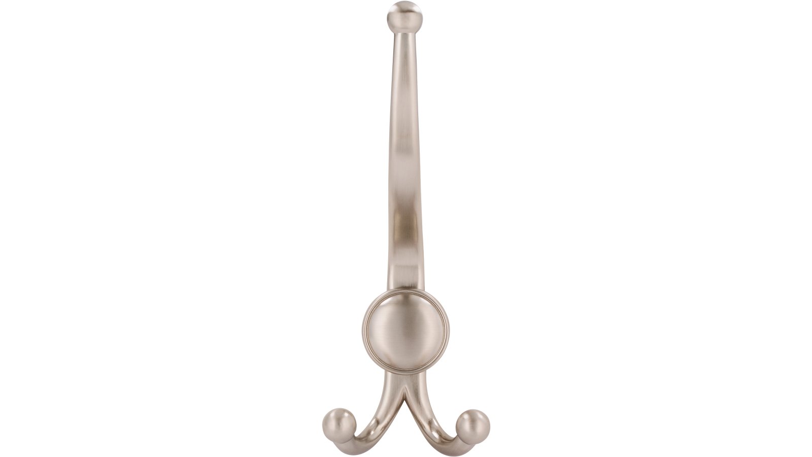 Haken Zirndorf Druckguss vernickelt feingeschliffen - 189 mm lang  vor weißem Hintergrund