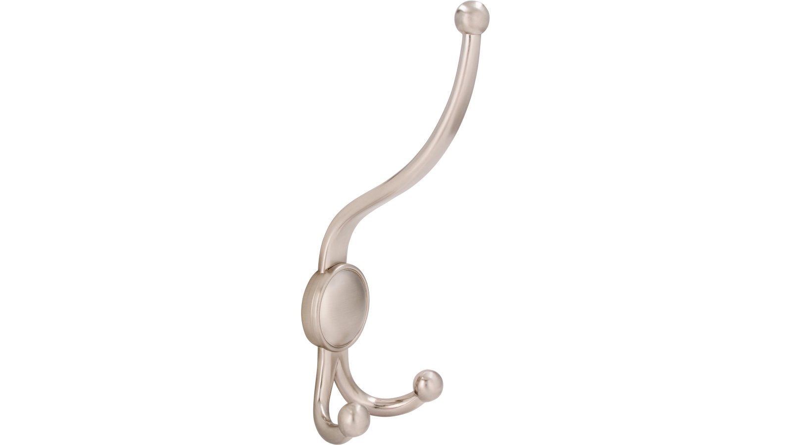 Haken Zirndorf Druckguss vernickelt feingeschliffen - 189 mm lang  vor weißem Hintergrund