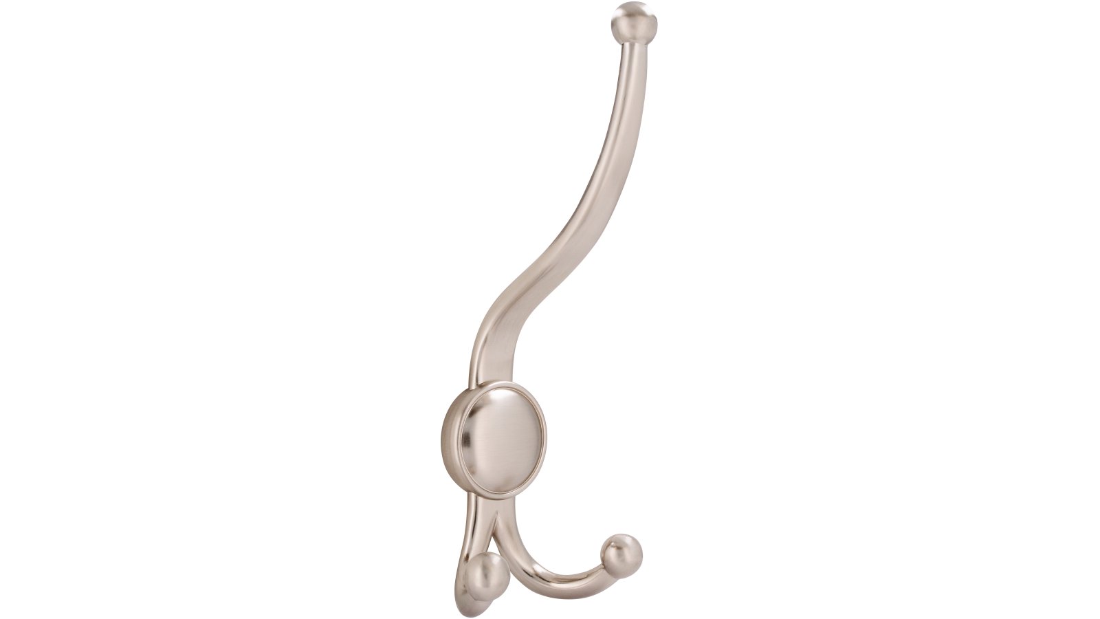 Haken Zirndorf Druckguss vernickelt feingeschliffen - 189 mm lang  vor weißem Hintergrund