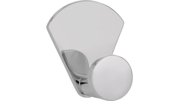 Haken sk Leutenbach Druckguss chrom glänzend - 50 mm lang vor weißem Hintergrund