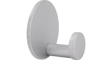 Haken sk Nohfelden Druckguss alufarbig pulverbeschichtet - 50 mm lang  vor weißem Hintergrund