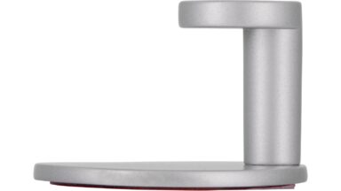 Haken sk Nohfelden Druckguss alufarbig pulverbeschichtet - 50 mm lang  vor weißem Hintergrund