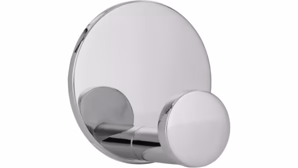 Haken sk Nohfelden Druckguss chrom glänzend - 50 mm lang vor weißem Hintergrund