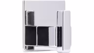 Haken sk Wolnzach Druckguss chrom glänzend - 50 mm lang vor weißem Hintergrund