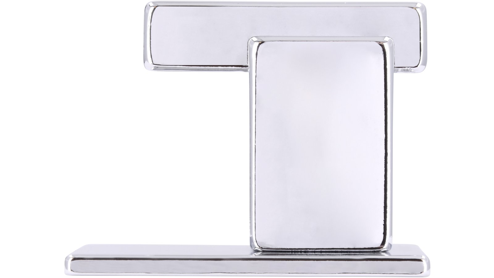 Haken sk Wolnzach Druckguss chrom glänzend - 50 mm lang  vor weißem Hintergrund