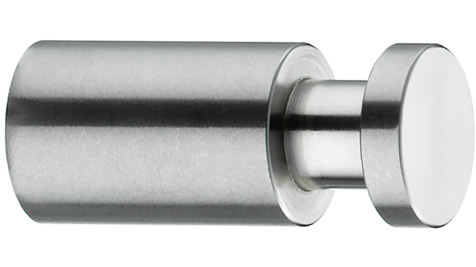 Mantelhaken Bad-Segeberg Edelstahl gebürstet - 45 mm lang  vor weißem Hintergrund