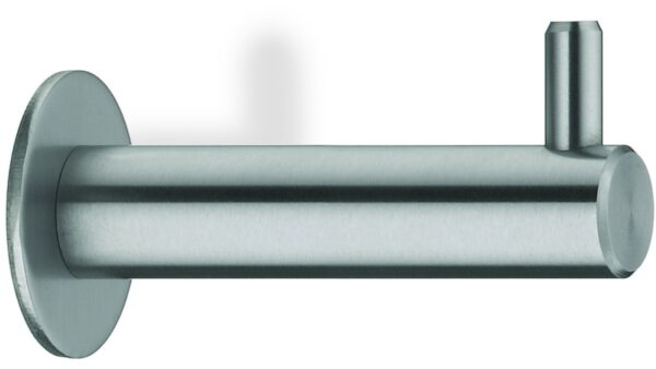 Mantelhaken Bad-Wörishofen Edelstahl gebürstet - 61 mm lang  vor weißem Hintergrund