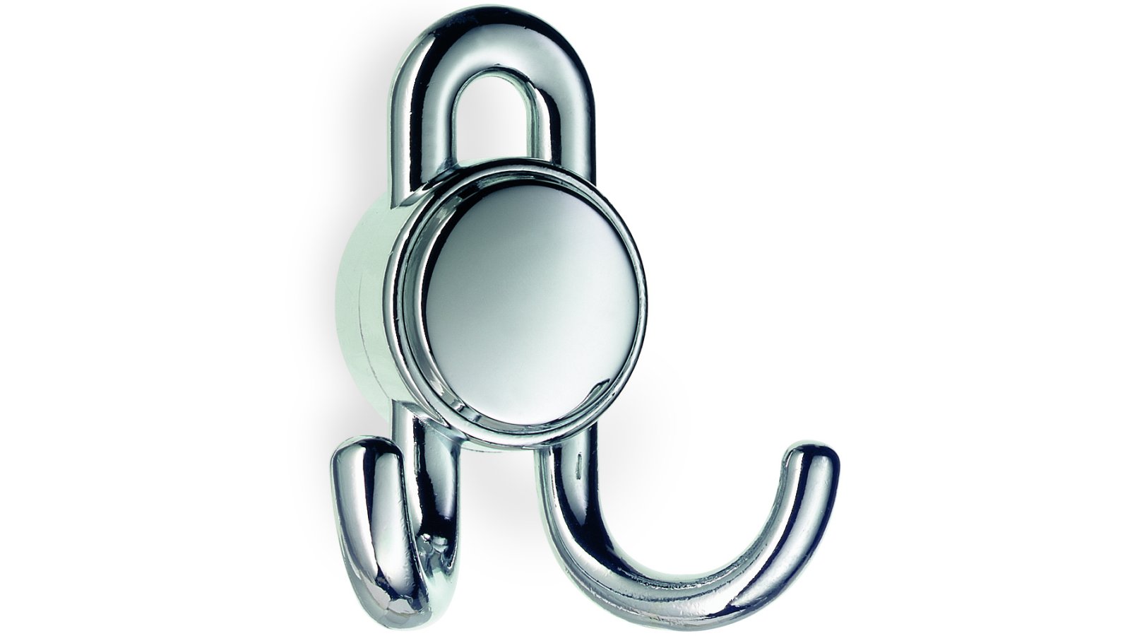 Mantelhaken Bernburg Zamak verchromt poliert - 85 mm lang  vor weißem Hintergrund