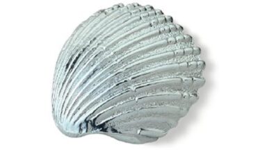 Griff Achim Druckguss chrom glänzend - 42 mm lang vor weißem Hintergrund