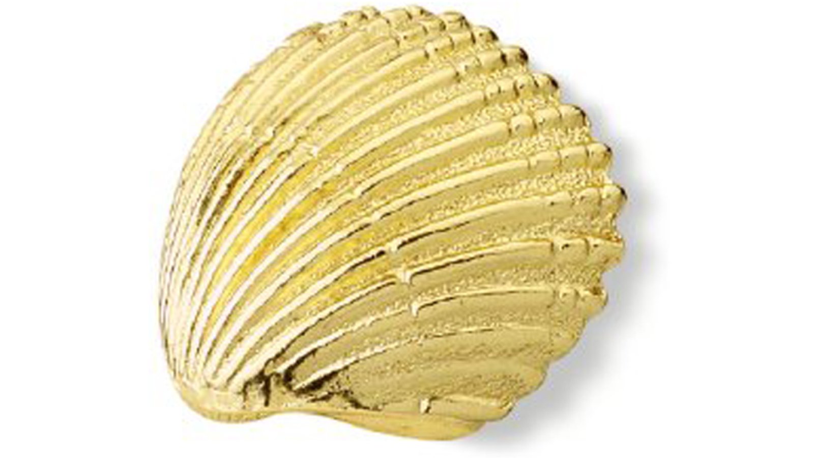 Griff Achim Druckguss glänzend vermessingt - 42 mm lang  vor weißem Hintergrund