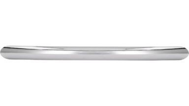 Griff Ahlen Stahl chrom glänzend - 108 mm lang  vor weißem Hintergrund