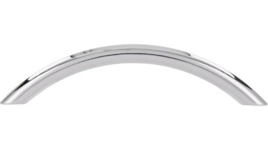 Griff Ahlen Stahl chrom glänzend - 108 mm lang  vor weißem Hintergrund