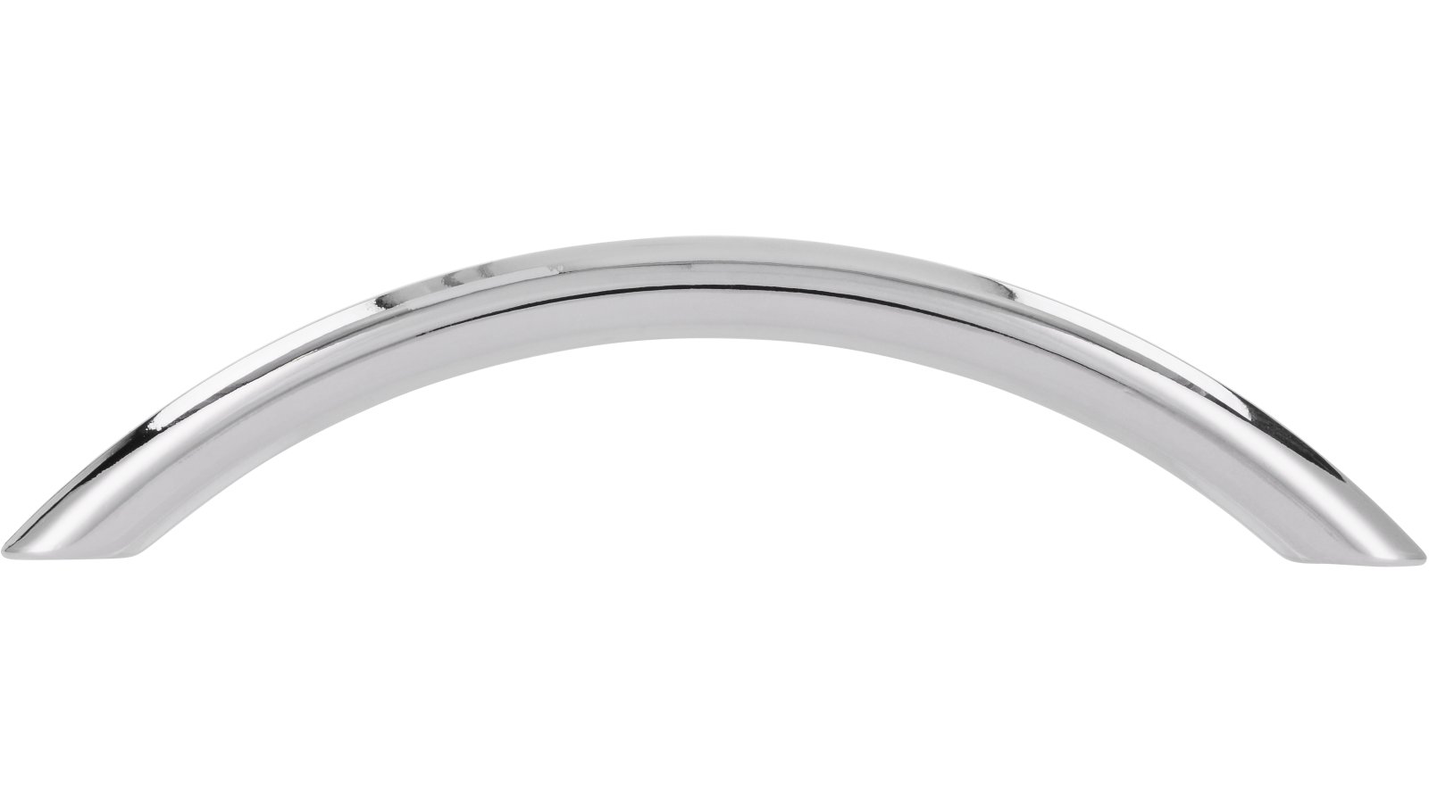 Griff Ahlen Stahl chrom glänzend - 108 mm lang  vor weißem Hintergrund