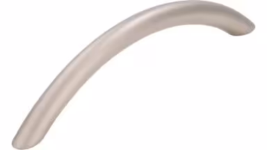 Griff Ahlen Stahl matt vernickelt - 108 mm lang vor weißem Hintergrund