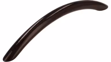 Griff Ahlen Stahl schwarz-braun pulverbeschichtet - 153 mm lang vor weißem Hintergrund