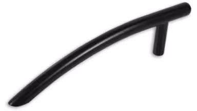 Griff Albstadt Druckguss schwarzmatt lackiert - 126 mm lang vor weißem Hintergrund