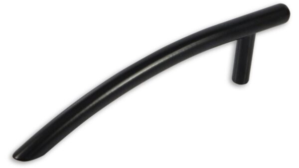 Griff Albstadt Druckguss schwarzmatt lackiert - 126 mm lang  vor weißem Hintergrund