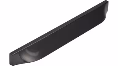 Griff Alsbach Druckguss Schwarz chrom - 190 mm lang  vor weißem Hintergrund