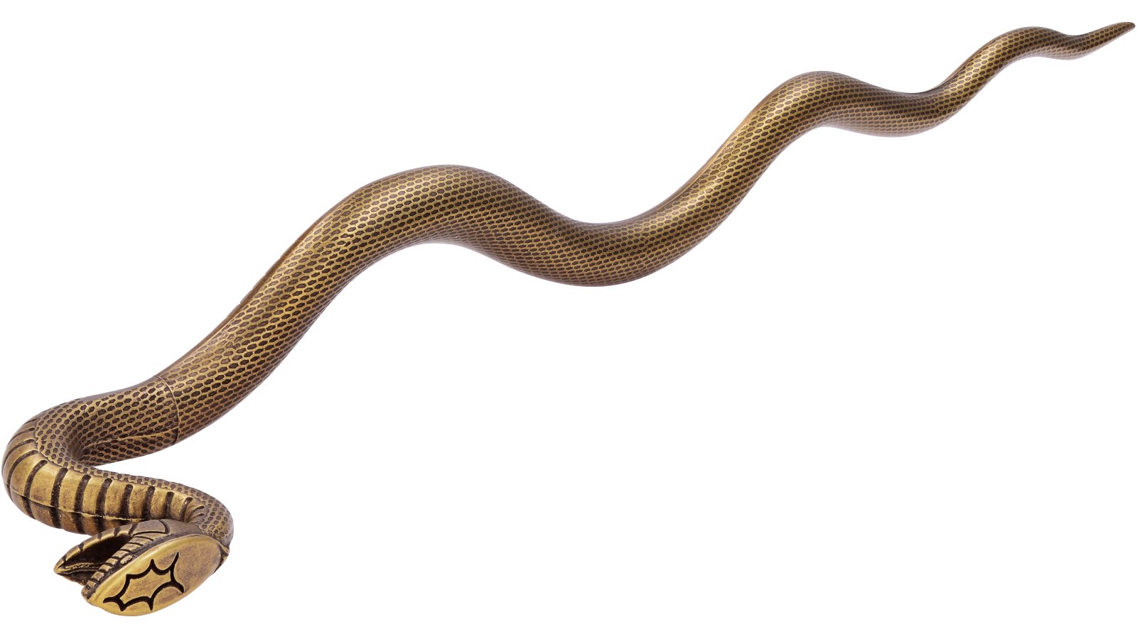 Griff Alsfeld Druckguss altmessingfarbig brüniert getrommelt - 365 mm lang  vor weißem Hintergrund