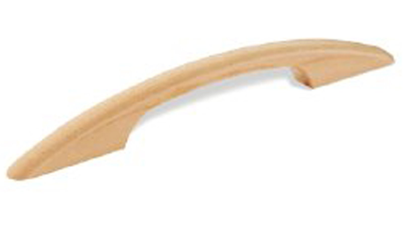 Griff Asperk Holz - ahorn natur lackiert - 215 mm lang  vor weißem Hintergrund