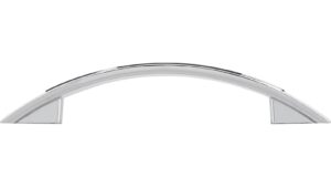 Griff Bad-Bentheim Druckguss - Kunststoff chrom glänzend glaseffekt schwarz - 137 mm lang  vor weißem Hintergrund