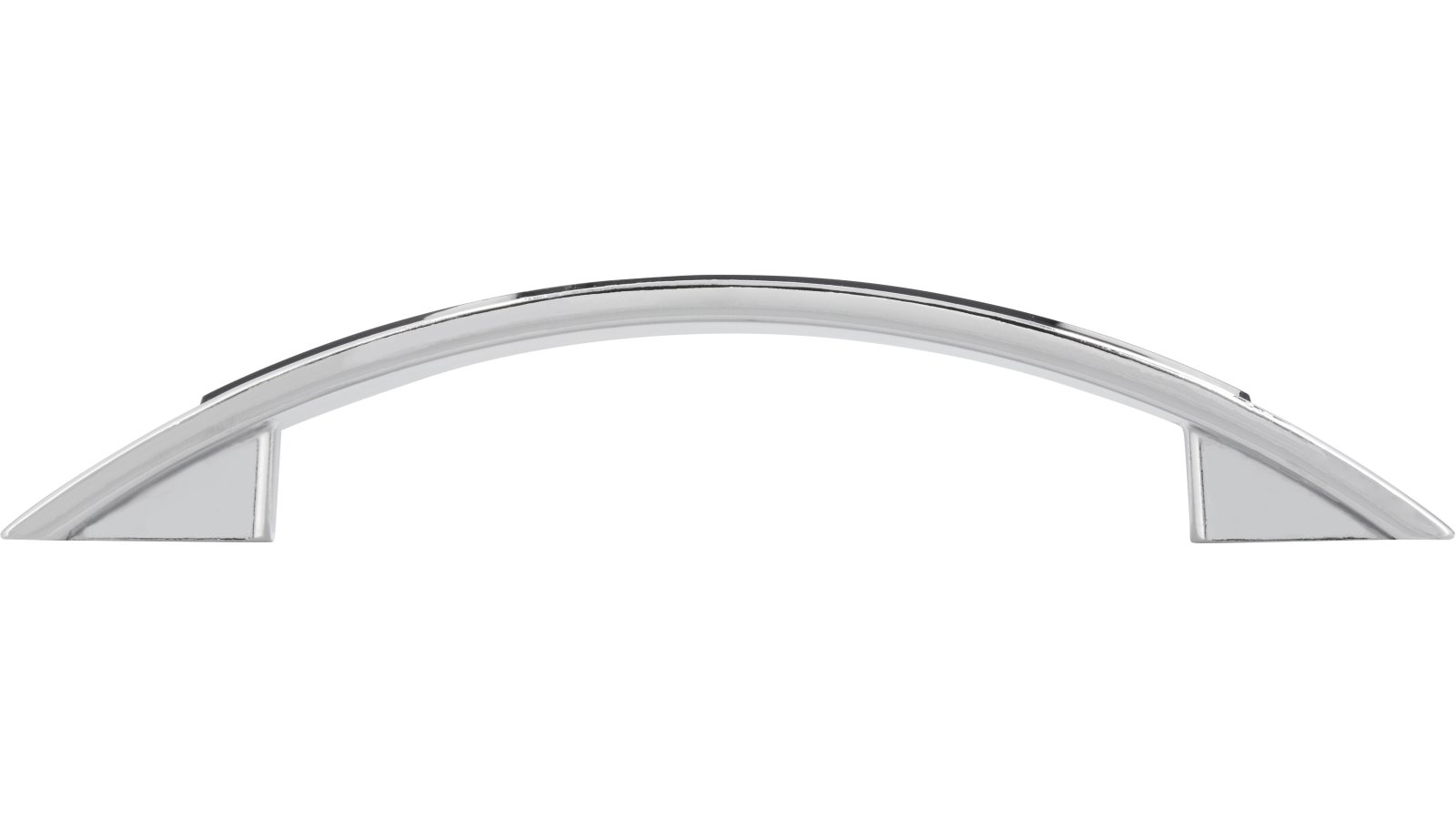 Griff Bad-Bentheim Druckguss - Kunststoff chrom glänzend glaseffekt schwarz - 137 mm lang  vor weißem Hintergrund