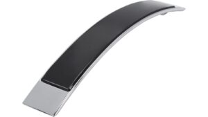 Griff Bad-Bentheim Druckguss - Kunststoff chrom glänzend glaseffekt schwarz - 200 mm lang vor weißem Hintergrund