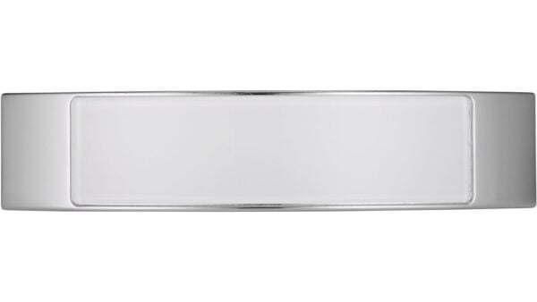Griff Bad-Bentheim Druckguss - Kunststoff chrom glänzend glaseffekt weiß - 137 mm lang  vor weißem Hintergrund