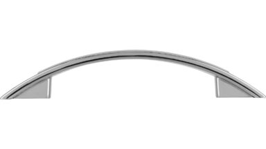 Griff Bad-Bentheim Druckguss - Kunststoff chrom glänzend glaseffekt weiß - 137 mm lang  vor weißem Hintergrund