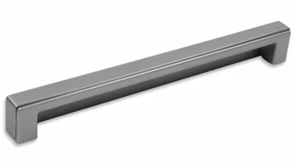 Griff Bad-Doberan Kunststoff metallisiert weißaluminium metallisiert weißaluminium - 173 mm lang vor weißem Hintergrund