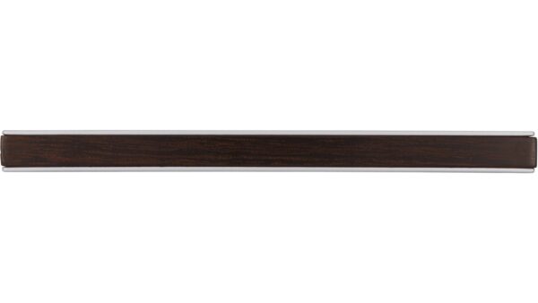 Griff Bad-Doberan Kunststoff metallisiert weißaluminium bedruckt braun - 172 mm lang  vor weißem Hintergrund