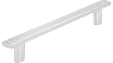 Griff Bad-Honnef Druckguss chrom glänzend - 162 mm lang  vor weißem Hintergrund
