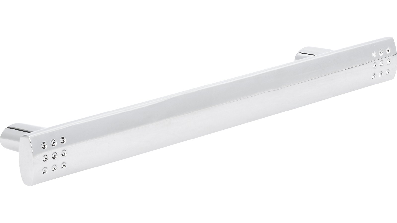 Griff Bad-Honnef Druckguss chrom glänzend - 162 mm lang  vor weißem Hintergrund